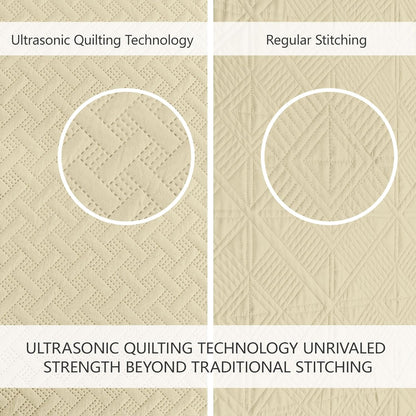 Twin Quilt Set,Lightweight Butter Yellow Bedspreads,Basket Weave Pattern,Ultra Soft Microfiber Bedspread Bed Coverlet 2 Pieces for All-Seasons (1 Quilt,1 Shams)