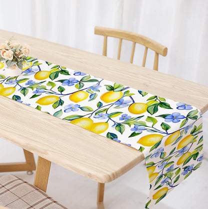Yellow Lemon Flower Summer Table Runner 13 x 72 Inches Runners for Tables Spring Decorations for Home Indoor and Outdoor Party Decor