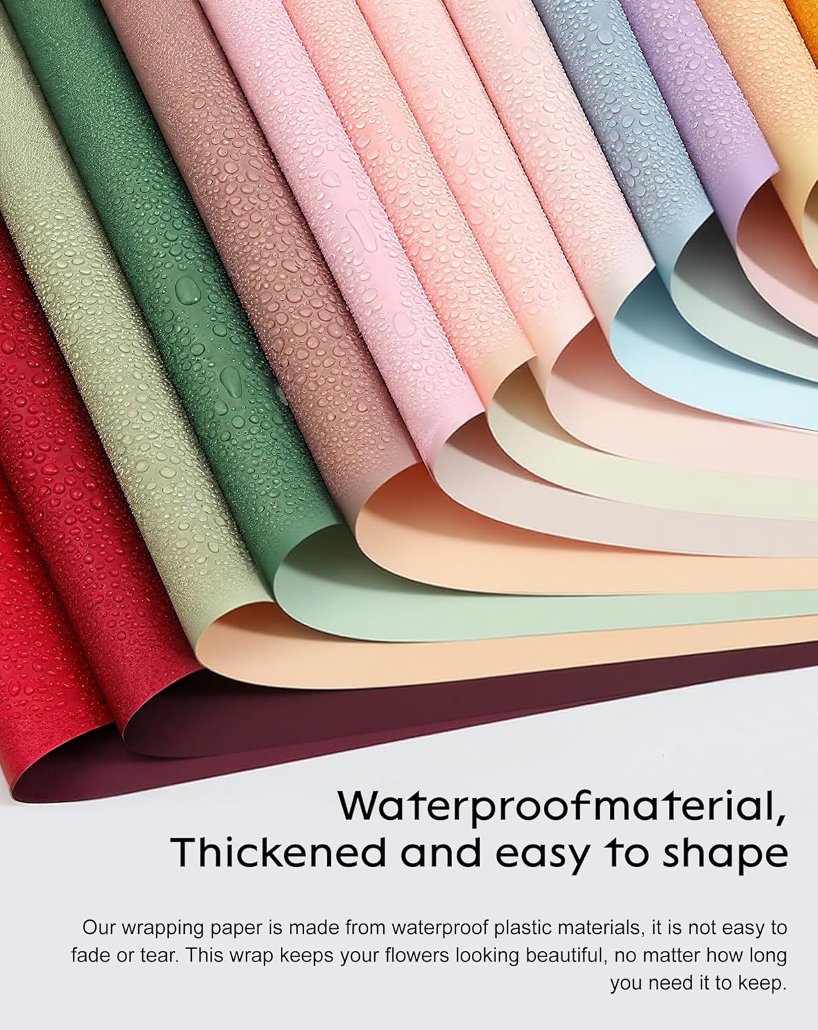 20 Pcs Double Sided Flower Wrapping Paper 22.4 inch Matte Waterproof Floral Bouquet Wrappings Papers for Floral Wrap Gift Packaging Florist Packing Supplies DIY Crafts,Yellow - Orange