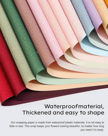 20 Pcs Double Sided Flower Wrapping Paper 22.4 inch Matte Waterproof Floral Bouquet Wrappings Papers for Floral Wrap Gift Packaging Florist Packing Supplies DIY Crafts,Yellow - Orange
