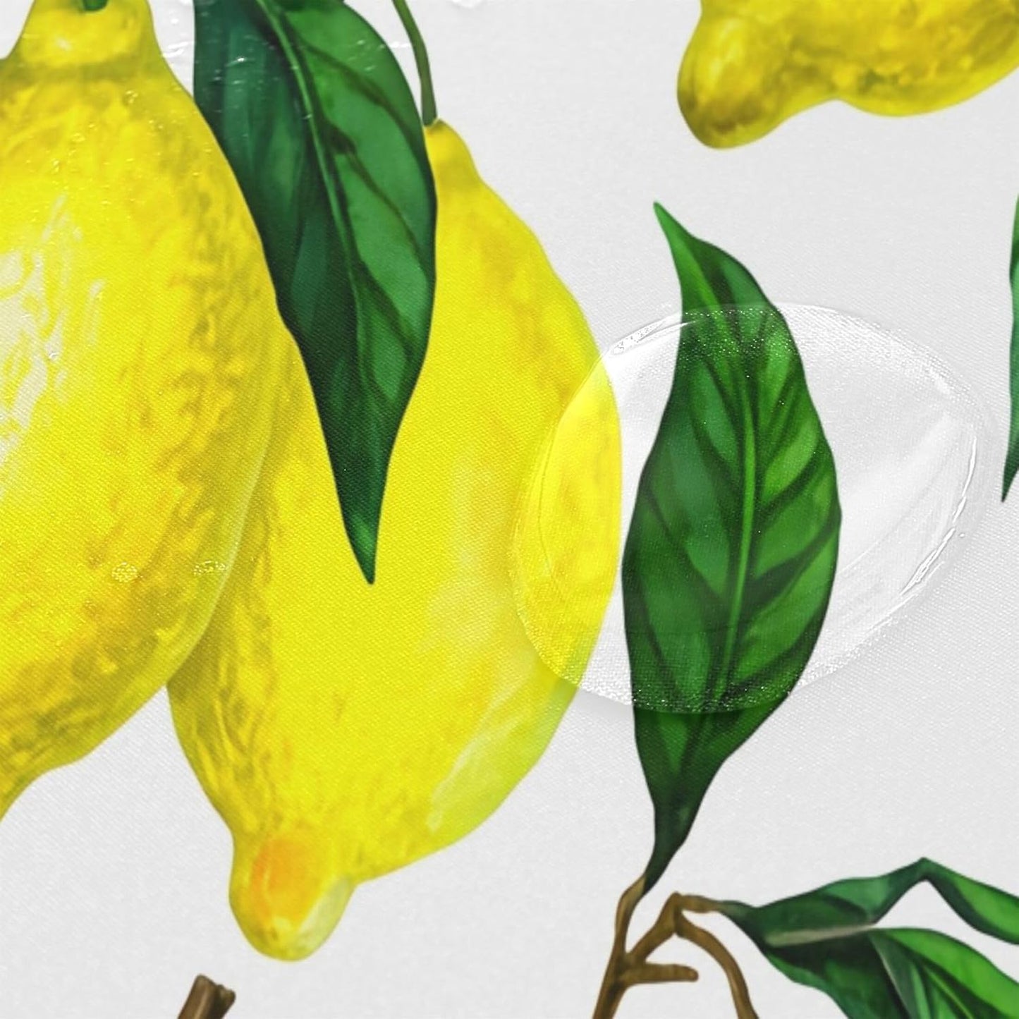 Shower Curtain for Bathroom, Bright Yellow Lemons Waterproof Washable Shower Bath Curtain for Home Hotels with 12 Hooks, 60x72 in