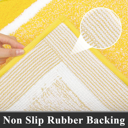 Bathroom Rugs Sets 3 Piece Bathroom Shower Rugs with U-Shaped Contour Toilet Mat Absorbent Microfiber Plush Bath Mats Non Slip Bath Rugs Machine Washable Shaggy Bath Floor Mats
