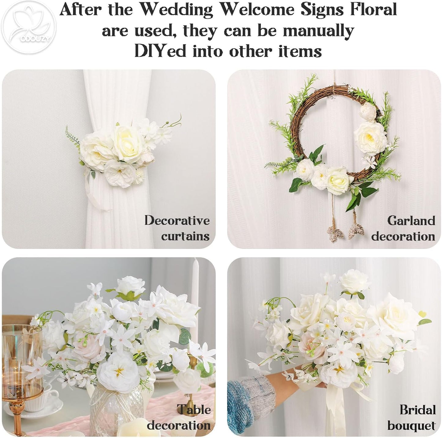 Wedding Arch Flowers Kit,Artificial Flower Arch Decor,2pcs Artificial Flower Arrangement for Wedding Decor Reception Backdrop Floral Decorations (Yellow&Sunflower)