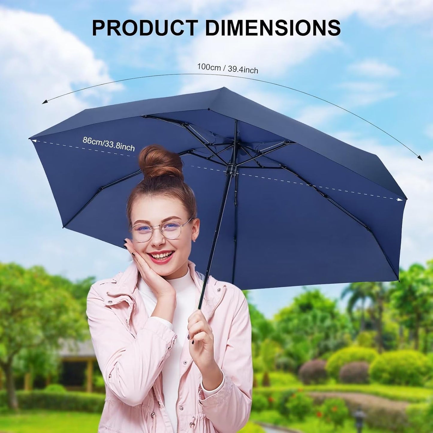Mini Umbrella for Travel with Case Small Compact Sun Rain Tiny for Purse | compact small size and easy carry to outdoor, suitable for sunny days/ light rain/travel