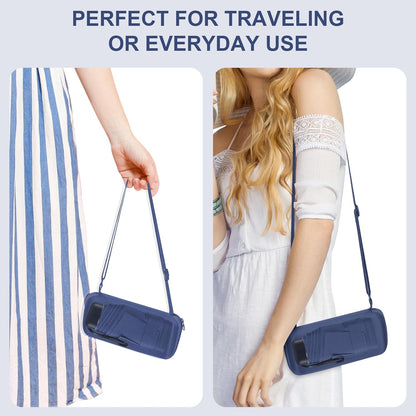 Mini Umbrella for Travel with Case Small Compact Sun Rain Tiny for Purse | compact small size and easy carry to outdoor, suitable for sunny days/ light rain/travel
