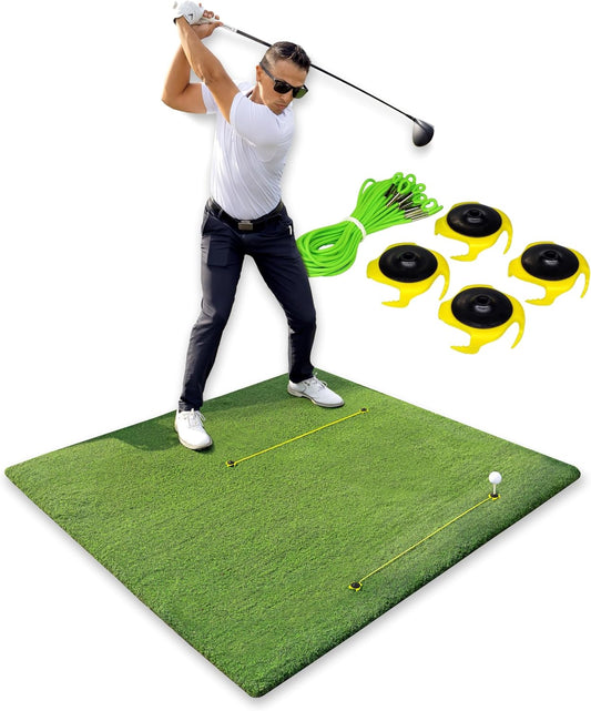 Golf Tee Holder, Golf Mat Tee, Golf Alignment String, Baseball Agility Training for Indoor and Outdoor, Made in the USA.