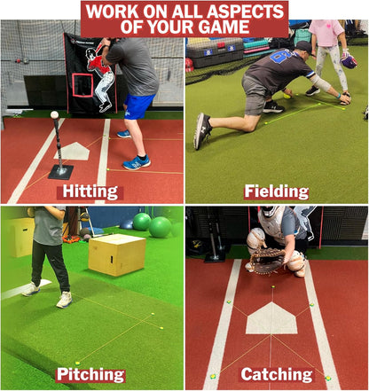 Golf Tee Holder, Golf Mat Tee, Golf Alignment String, Baseball Agility Training for Indoor and Outdoor, Made in the USA.