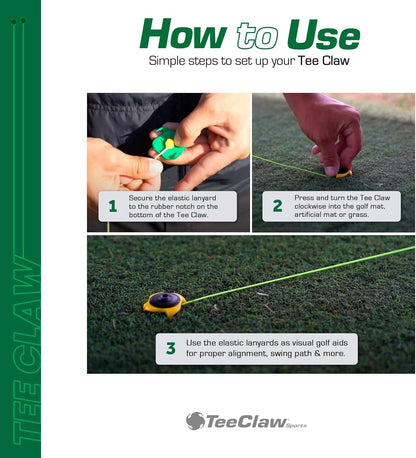 Golf Tee Holder, Golf Mat Tee, Golf Alignment String, Baseball Agility Training for Indoor and Outdoor, Made in the USA.