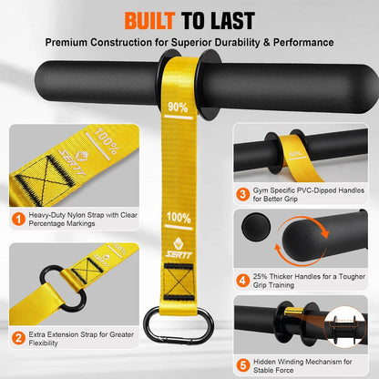 SERTT Forearm Trainer Wrist Roller with Thickened Non-Slip Handles & Adjustable Strap, Forearm Strength Training and Hand Exerciser for Grip Wrist, Home Gym Workout Equipment Muscle Building
