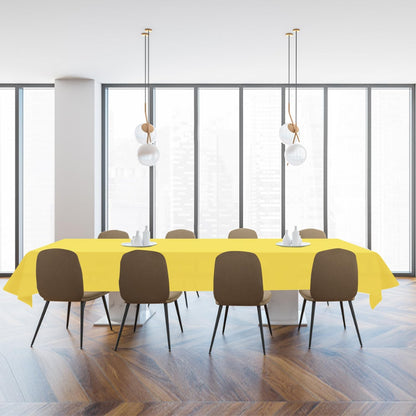 3 Pack Yellow Plastic Tablecloth Disposable Rectangular Table Cloth 54 x 108 Inch Table Cover for Parties