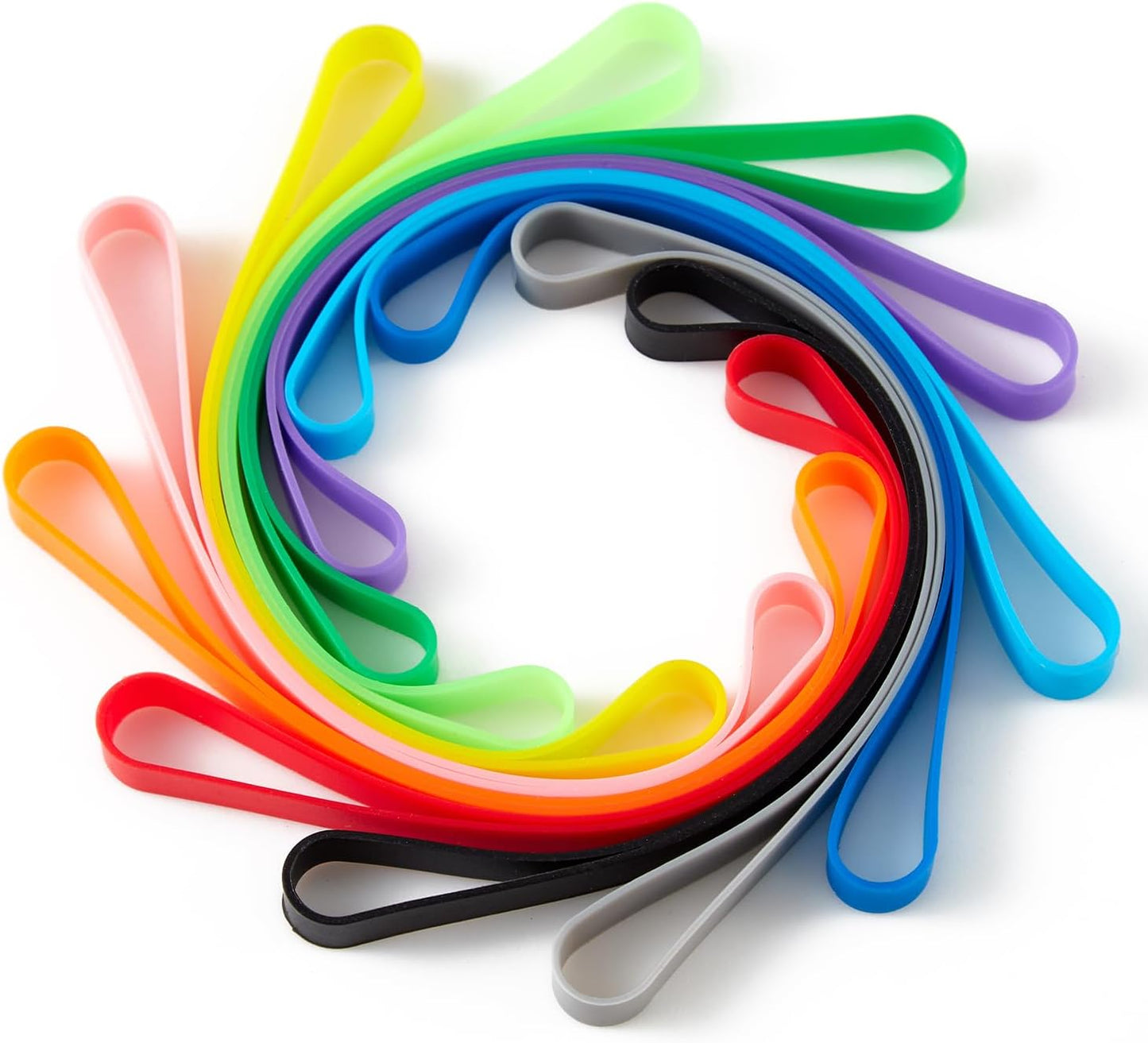 12 PCS Silicone Rubber Bands Planner Elastic Bands Elastic Rubber Wrapping Bands for Books, Crab Traps, Art, Cooking, Wrapping, Exercise, Bag Wraps (8 inch)