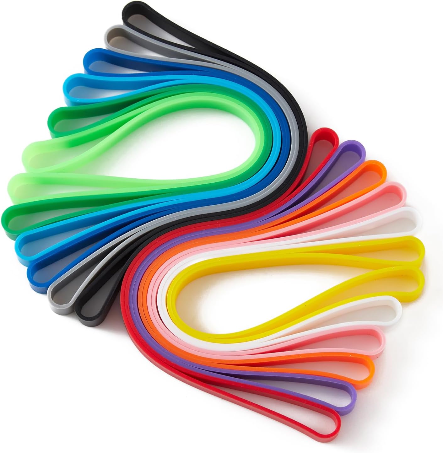 12 PCS Silicone Rubber Bands Planner Elastic Bands Elastic Rubber Wrapping Bands for Books, Crab Traps, Art, Cooking, Wrapping, Exercise, Bag Wraps (8 inch)