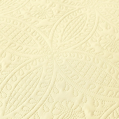 Butter Yellow Twin Quilt Set,Ultrasonic Lightweight Bedspread Coverlet for Modern Minimalist Bedroom,Soft Microfiber Coin Pattern Bedding,2-Piece (1 Quilt,1 Pillow Sham)