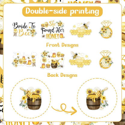 Bee Bridal Shower Decoration, 24pcs She Found Her Honey Decoration Hanging Swirl Double-Sided Yellow for Bride to Bee Bachelorette Engagement Wedding Party