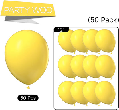 Yellow Balloons 50pcs Latex Helium Balloons 12 Inch | Birthday Baby Shower Graduation Sunflower Anniversary Engagement Bee Hawaiian Lemon Party Decorations Yellow-Y55
