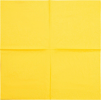 Yellow Dinner Napkins, 3-Ply, 125 Count - Premium Disposable Paper Napkins for Parties, Weddings, Restaurants, Bars, Birthdays & Events, European Made