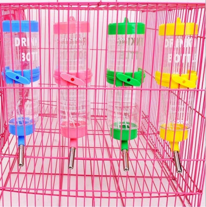 Hamster Water Bottle, Leak Automatic Drinking Feeder for Wire Cage Small Pets PP Stainless Steel Yellow 250ML 1 Pack