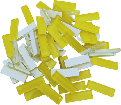 Mosaic Stained Glass Strips DIY for Crafts, 200g（0.44lb） Clear Mosaic Pieces Stain Glass Crafts DIY Mosaic Tiles Hobbies Art Crafts Material (Yellow, 0.4“ x 1.26")