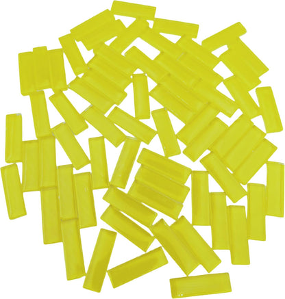 Mosaic Stained Glass Strips DIY for Crafts, 200g（0.44lb） Clear Mosaic Pieces Stain Glass Crafts DIY Mosaic Tiles Hobbies Art Crafts Material (Yellow, 0.4“ x 1.26")