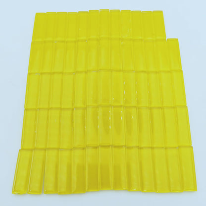 Mosaic Stained Glass Strips DIY for Crafts, 200g（0.44lb） Clear Mosaic Pieces Stain Glass Crafts DIY Mosaic Tiles Hobbies Art Crafts Material (Yellow, 0.4“ x 1.26")