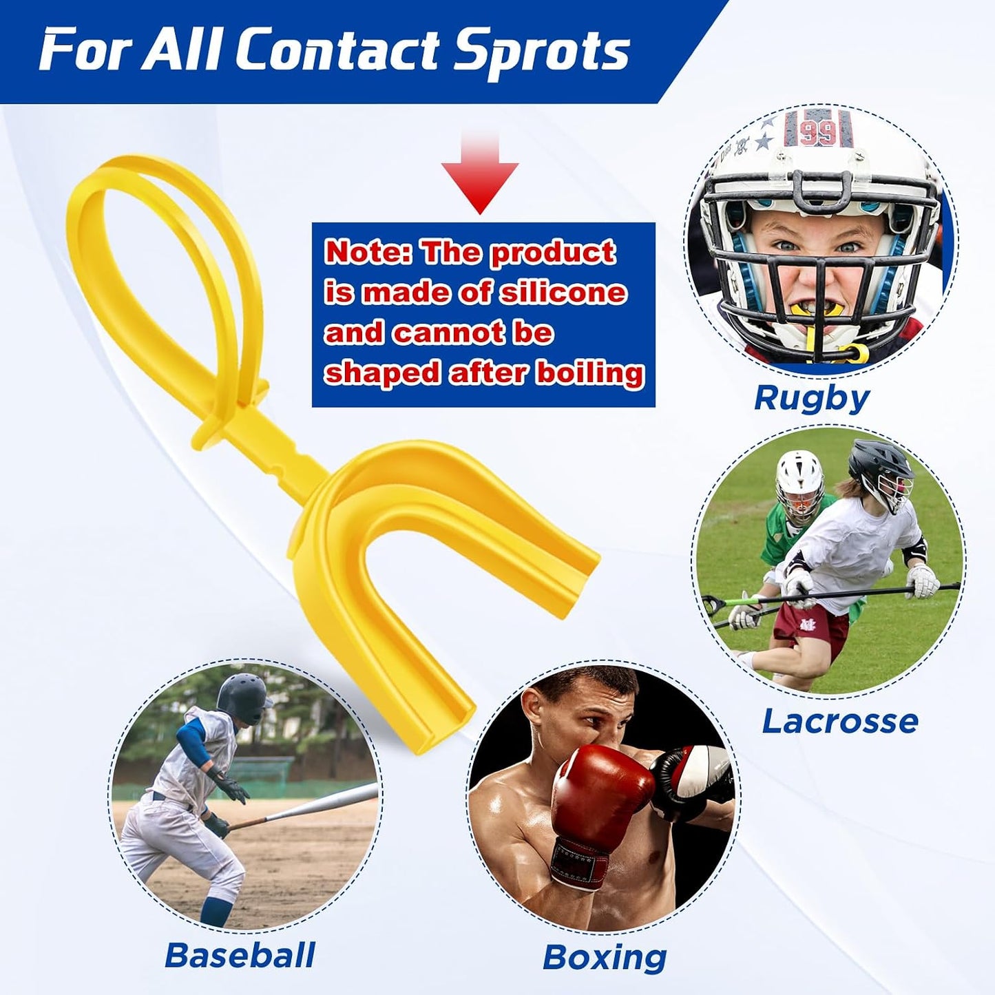 20 Pcs Football Mouth Guards with Strap Bulk Sports Mouthguard Bulk Football Mouthpiece Mouth Protector for Wrestling Boxing Lacrosse Hockey Taekwondo
