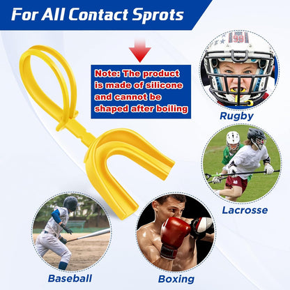 20 Pcs Football Mouth Guards with Strap Bulk Sports Mouthguard Bulk Football Mouthpiece Mouth Protector for Wrestling Boxing Lacrosse Hockey Taekwondo