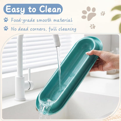 8 Pack Large Capacity Long Cat Food Bowls, 16 x 5 Inch Colorful Non-Slip Easy Clean Dishes for Multi-cat Home, Indoor Outdoor Cats Food and Water Feeding Bowls