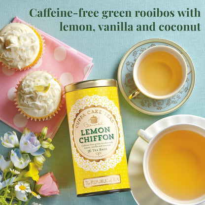 Lemon Chiffon Cuppa Cake Tea, 36 Tea Bags, Decadent Herbal Green Rooibos Tea