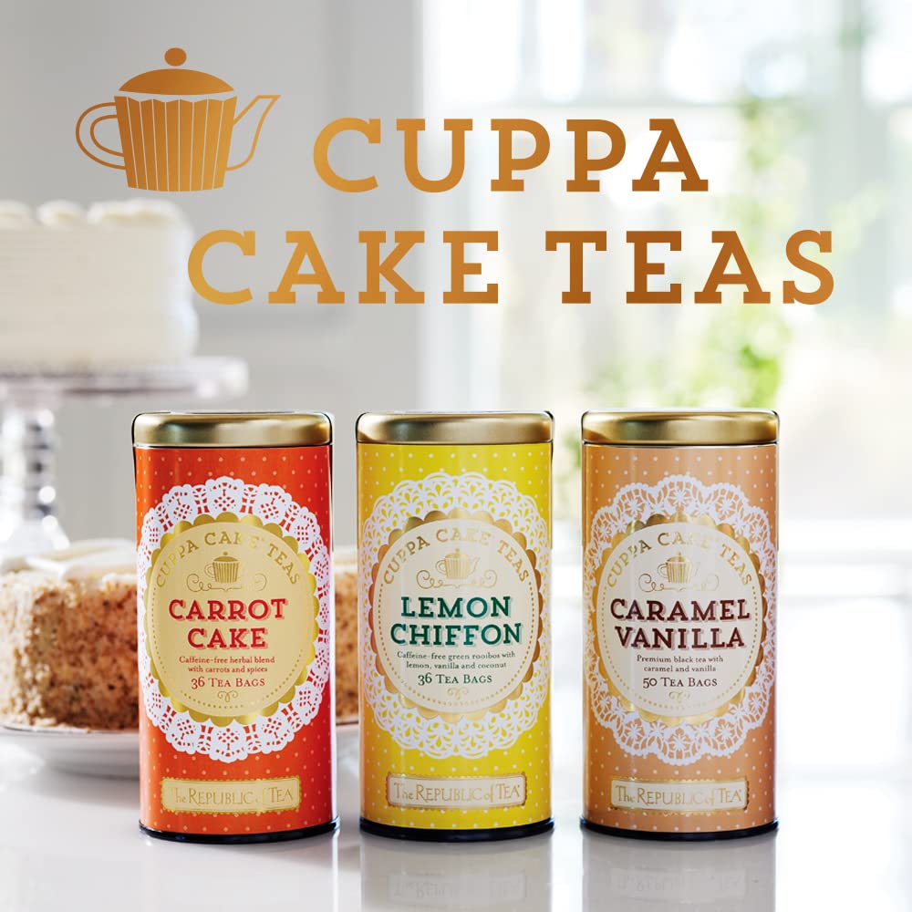 Lemon Chiffon Cuppa Cake Tea, 36 Tea Bags, Decadent Herbal Green Rooibos Tea