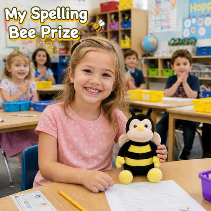 Plush Nana The Bee with Smile Face and Yellow Wings Bumblebee Animal Shaped Soft Toy Present for Children 12 inch Head to Toe