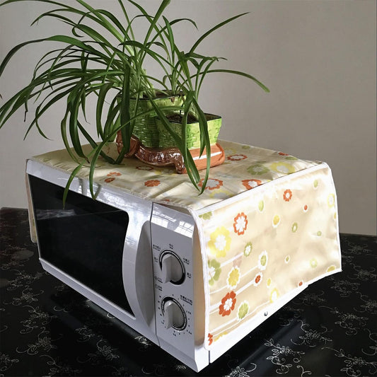 Household dust Cloth, Double Pocket Oil Proof Cover Towel, Suitable for Microwave Oven Cover dust Cover Oven Cover Cover Cloth dust Cloth (Light Yellow)