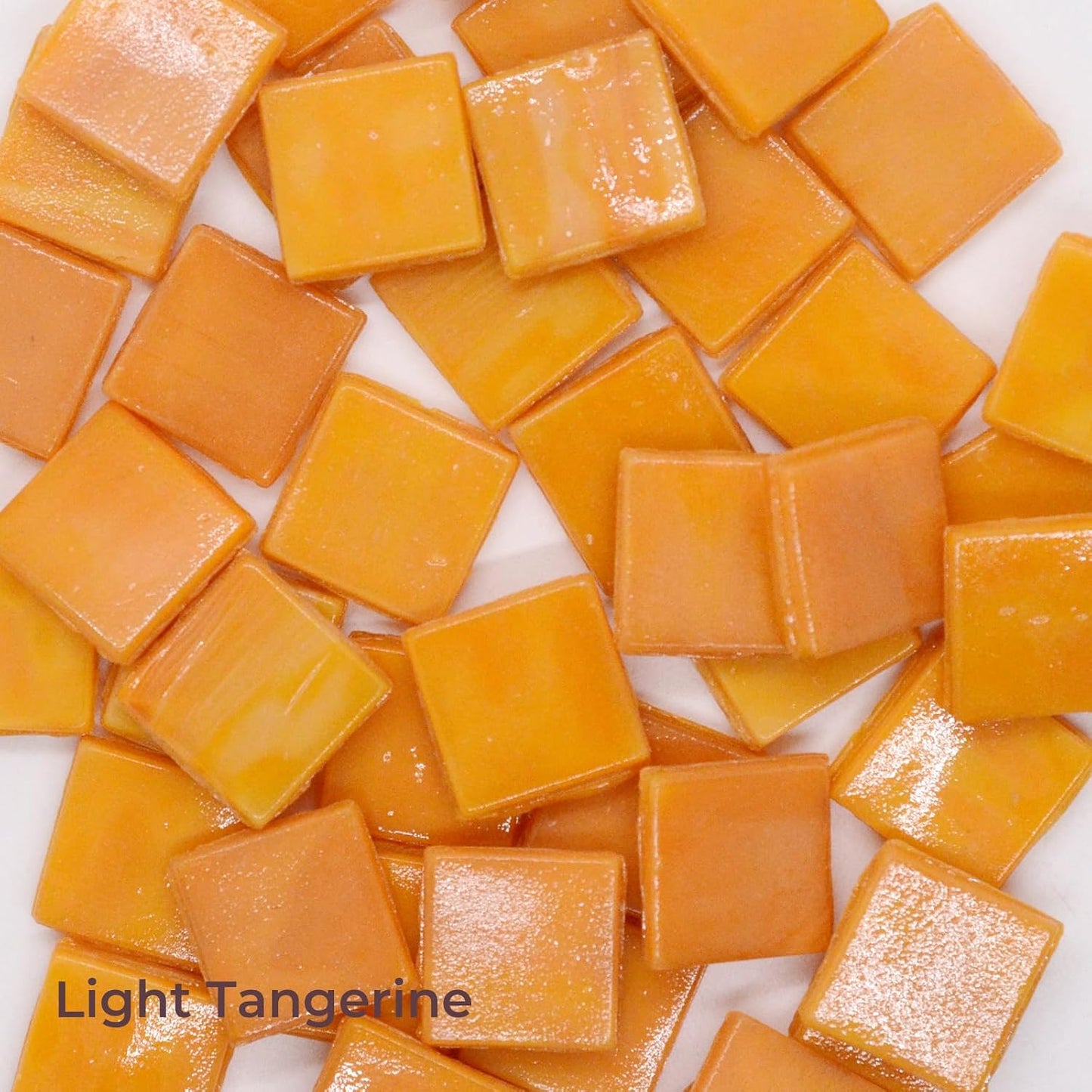 IGNIS 250 Pcs (1.32 lbs) Glass Mosaic Tiles for Crafts, 5-Color 5/8" (15mm) Tuscan Sun Yellow Palette, Pure Glossy Finish Square Beveled Art Glass Pieces for DIY Vases & Pro-Grade Crafting