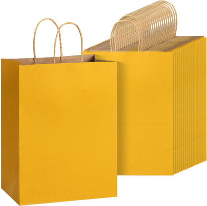 Paper Gift Bags with Handles, 60 Pack, 7.6" x 4.7" x 10.6" | Medium Kraft Paper Bags with Handles Bulk, Ideal for Gifts, Weddings, Baby Showers, Birthdays, Shopping, Party Favor