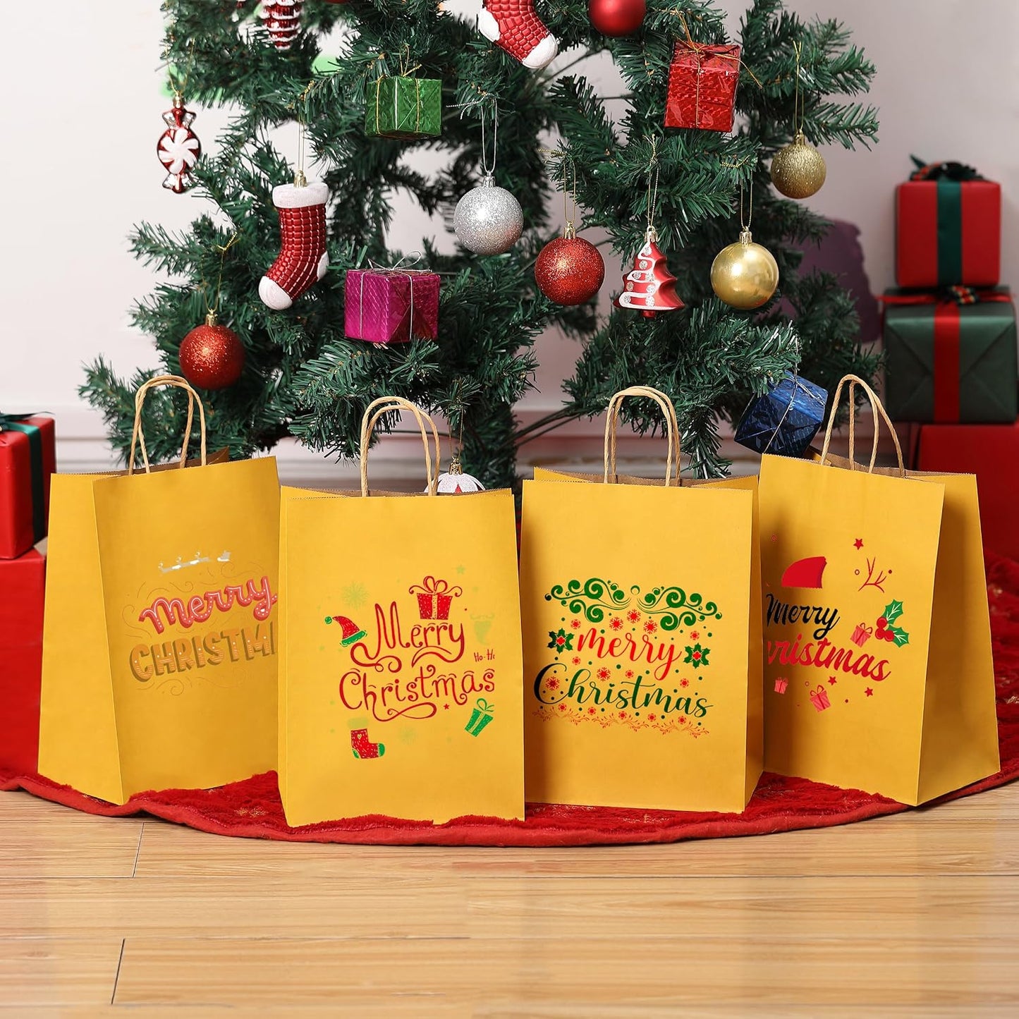 Paper Gift Bags with Handles, 60 Pack, 7.6" x 4.7" x 10.6" | Medium Kraft Paper Bags with Handles Bulk, Ideal for Gifts, Weddings, Baby Showers, Birthdays, Shopping, Party Favor