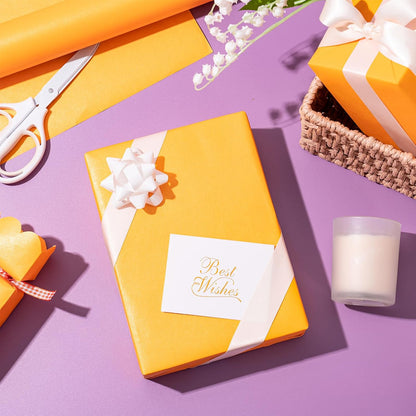 Yellow Matte Wrapping Paper - Solid Color Pearly - luster Paper Perfect for Wedding, Christmas, Baby Shower -17 Inches X 32.8 Feet