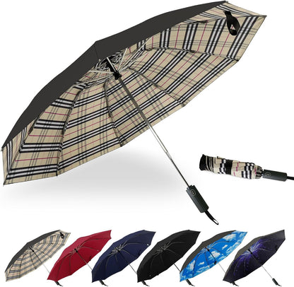 Compact Travel Umbrella, Windproof Automatic Umbrellas for Rain | Small, Portable, Folding, Lightweight, Waterproof, Backpacks, Purses, Cars, Commuting, Walk, School, Men, Women