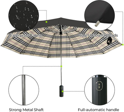 Compact Travel Umbrella, Windproof Automatic Umbrellas for Rain | Small, Portable, Folding, Lightweight, Waterproof, Backpacks, Purses, Cars, Commuting, Walk, School, Men, Women