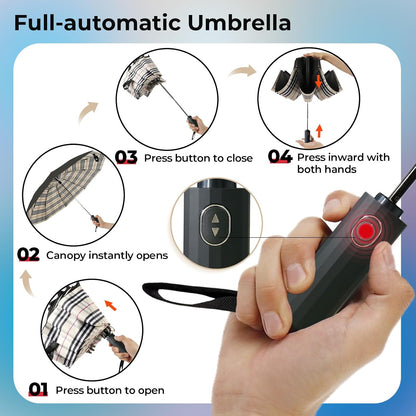 Compact Travel Umbrella, Windproof Automatic Umbrellas for Rain | Small, Portable, Folding, Lightweight, Waterproof, Backpacks, Purses, Cars, Commuting, Walk, School, Men, Women