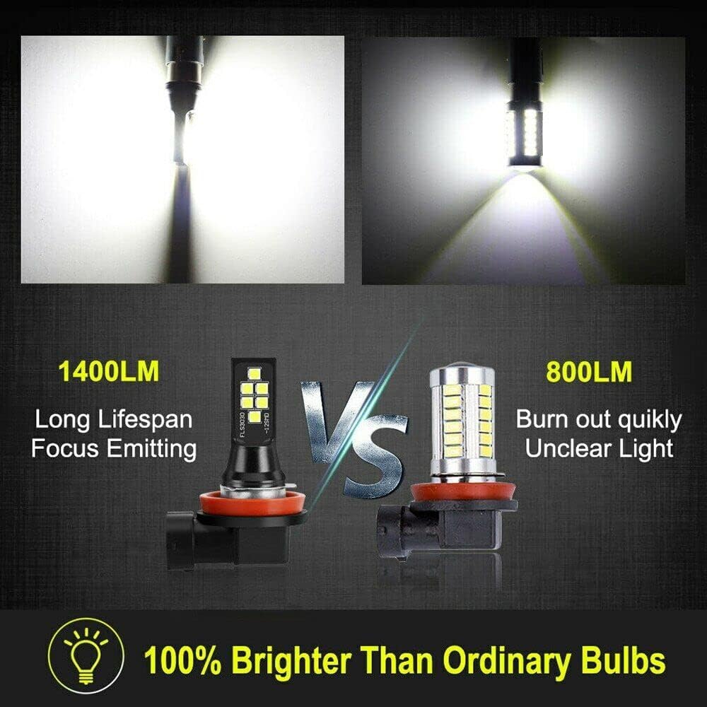 2x HB3 H10 9005 9145 LED Fog Light Bulb for Powersports Advanced 3030 SMD Bright Colorful Daytime Running DRL Lamp, Golden Yellow