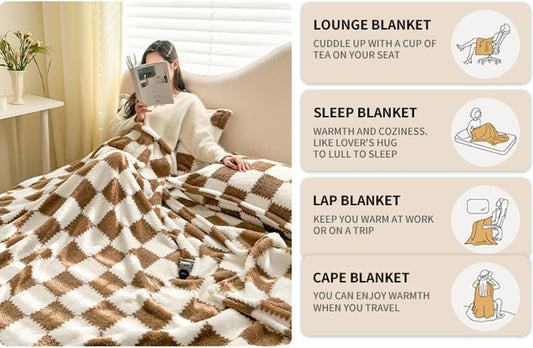 Faux Fur Throw Blanket for Couch, Fleece Flannel Blanket, Lightweight & Soft Blanket for Bed, Couch or Travel, Plush Fleece Warm Cozy Sofa Bed Throw(Yellow,70x100cm(28x39inch))