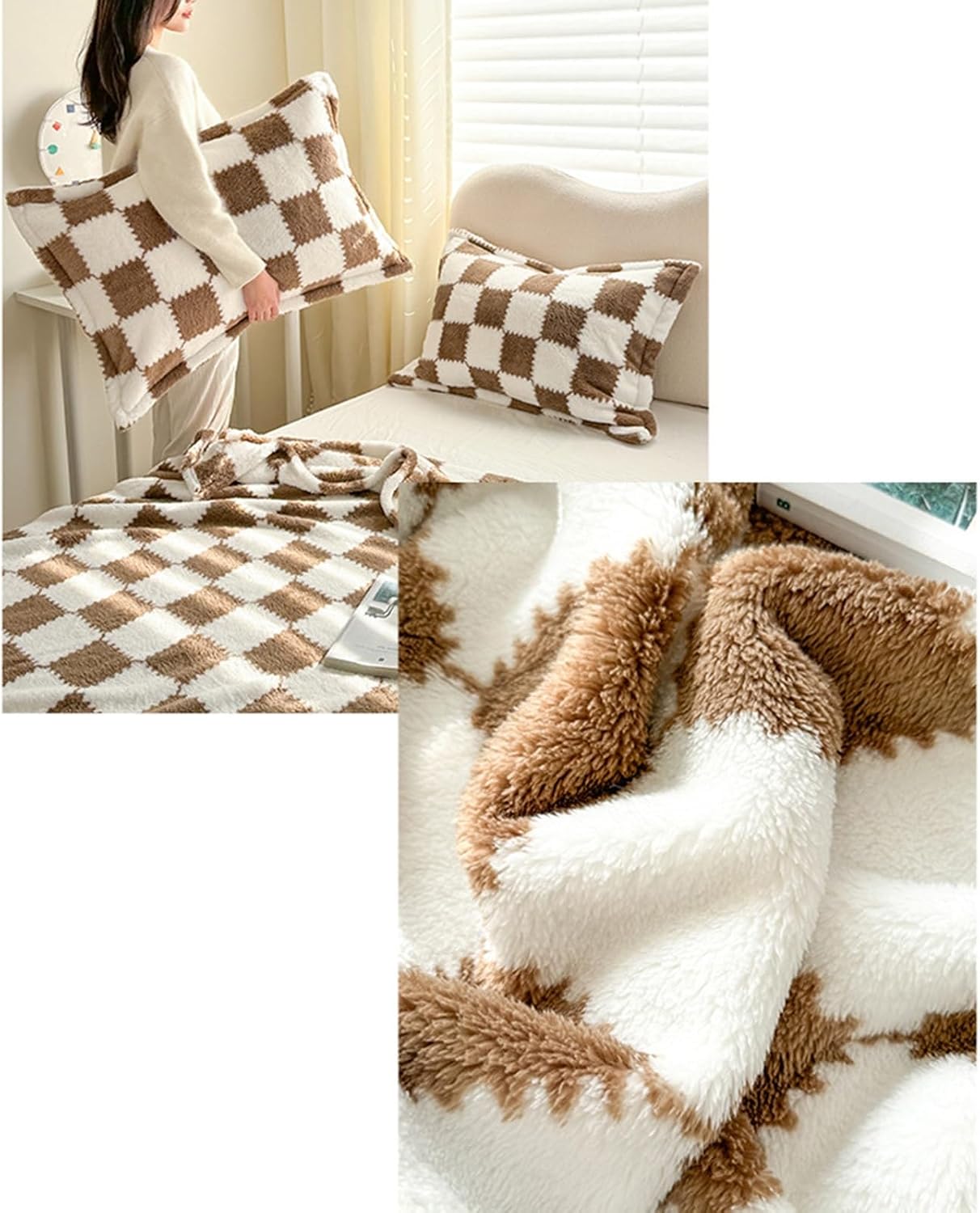 Faux Fur Throw Blanket for Couch, Fleece Flannel Blanket, Lightweight & Soft Blanket for Bed, Couch or Travel, Plush Fleece Warm Cozy Sofa Bed Throw(Yellow,70x100cm(28x39inch))
