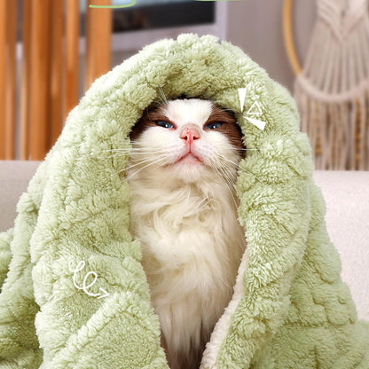 Premium Soft Dog Blanket Washable Puppy Essentials Dog Product Cat Kitten Calming Blankets Throw for Medium Small Dogs Pet Dog Gifts-Yellow-M