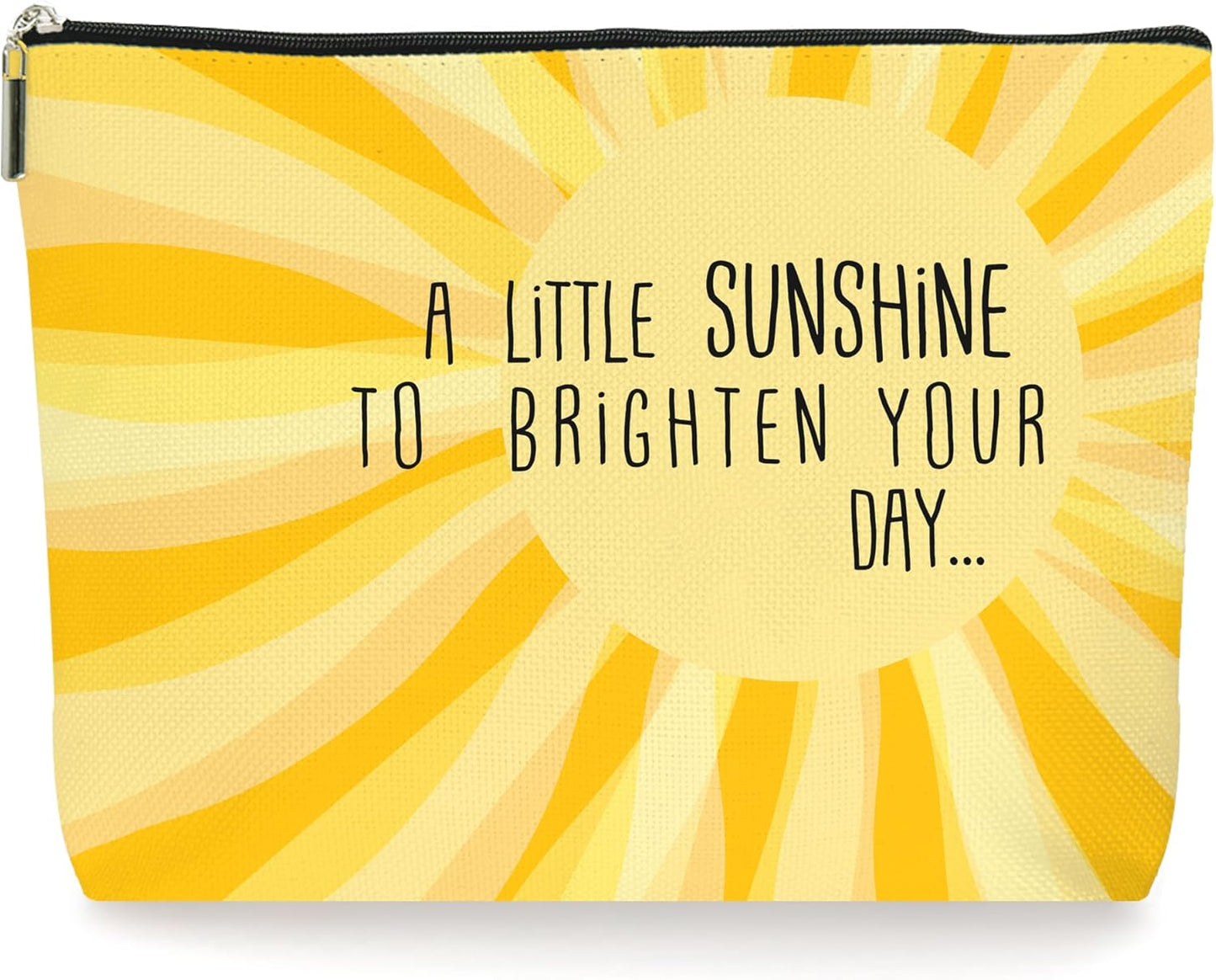 Yellow Sunshine Inspirational Makeup Bag Cosmetic Bag, Birthday Christmas Summer Gifts For Women Mom Friends Sister Wife Grandma Daughter Teacher Coworker. (001)