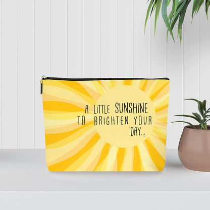 Yellow Sunshine Inspirational Makeup Bag Cosmetic Bag, Birthday Christmas Summer Gifts For Women Mom Friends Sister Wife Grandma Daughter Teacher Coworker. (001)