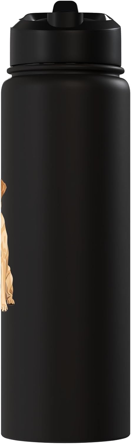 Yellow Labrador Retriever Sitting Dog Illustration For Pet-l Stainless Steel Insulated Water Bottle