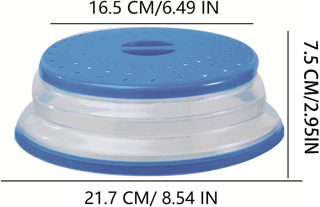 Small Collapsible Microwave Splatter Cover, Dishwasher-safe, Microwave Plate Cover With Steam Vent，BPA-Free Silicone & Plastic (8.5 IN,Yellow-green)