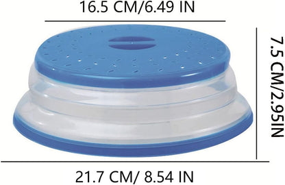 Small Collapsible Microwave Splatter Cover, Dishwasher-safe, Microwave Plate Cover With Steam Vent，BPA-Free Silicone & Plastic (8.5 IN,Yellow-green)