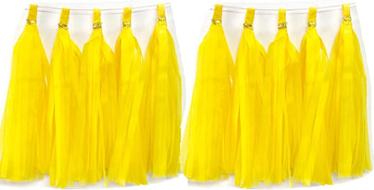 30pcs Yellow Paper Tassels Garland Banner Tissue Paper Tassels PartyGarland | DIY Hanging Paper Garlands For Birthday Wedding Festival Wall Backdrop Decorations(30, Yellow)