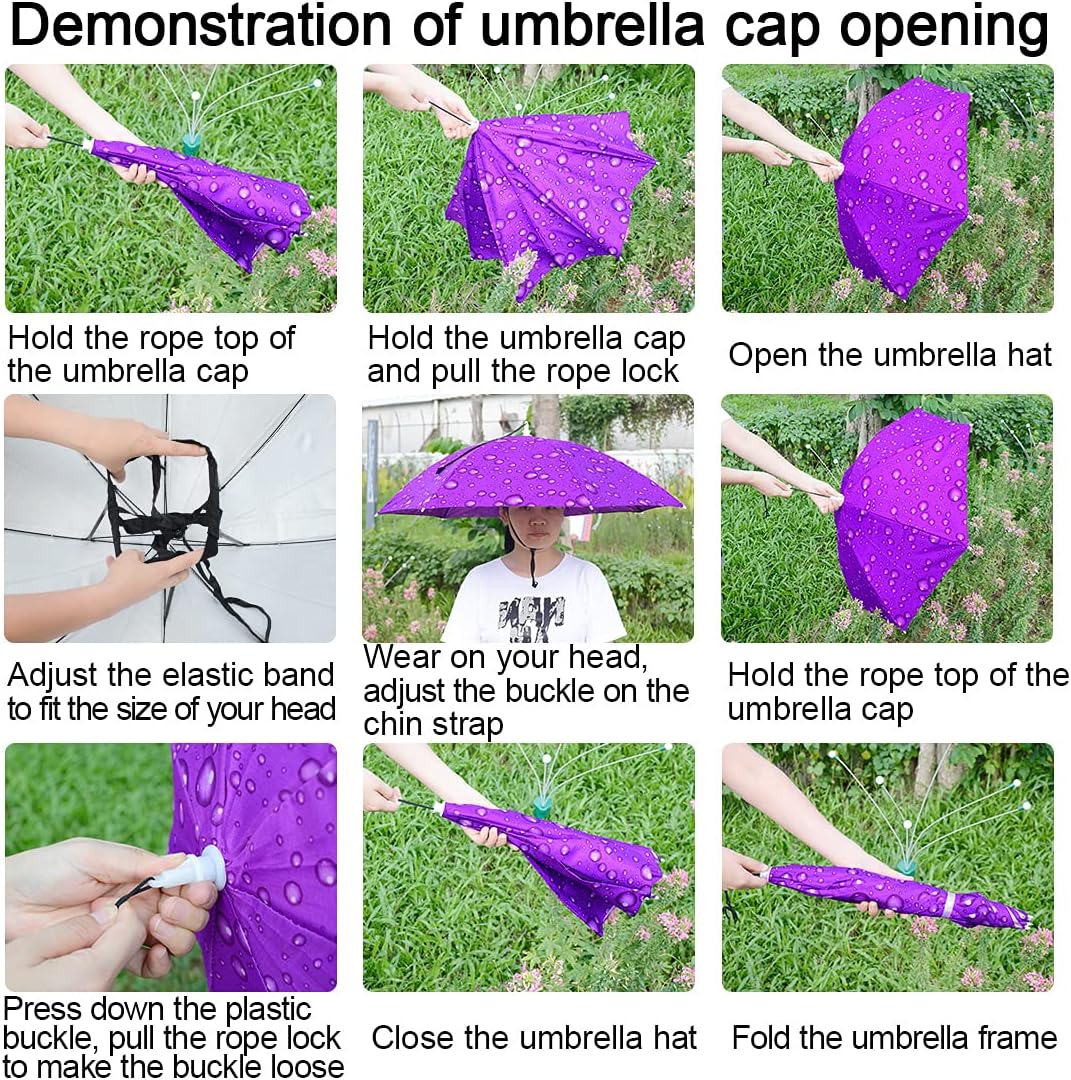 Umbrella Hat Adult and Kids Folding Cap for Beach Fishing Golf Party Headwear