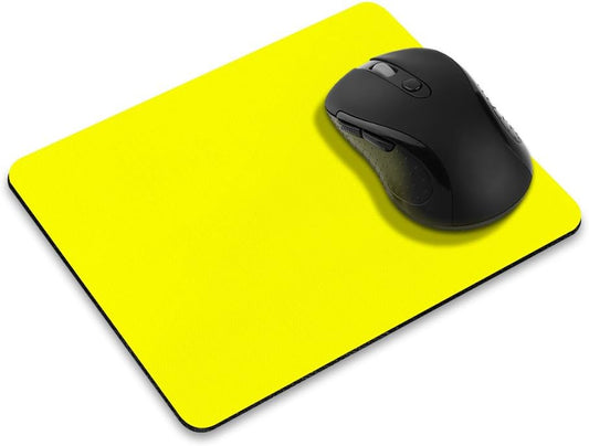 Non-Slip Rectangle Mousepad, Solid Bright Yellow Mouse Pad for Home, Office and Gaming Desk